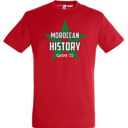 T-shirt Moroccan History Qatar 2022 | Rood Marokko Shirt | WK 2022 Voetbal | Morocco Supporter | Rood | maat XL